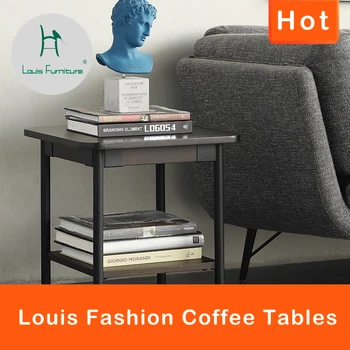 Холни маси Louis Fashion и креативен дизайн, хол, спалня, нощно шкафче, диван, малък квадратен двуслойни приставной маса