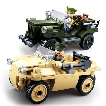 Военна Патрульная Машина на Сухопътните Войски в Нормандия Войски Оръжие градивните елементи на WW2 Армейските Войници Brinquedos Тухли Класически Детски Играчки