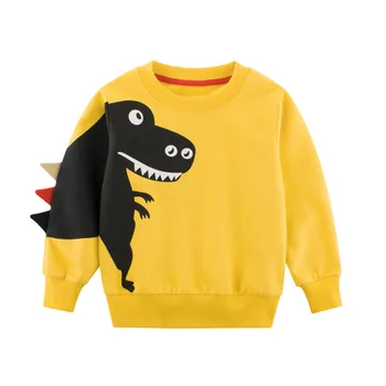 Пуловер с динозавром за момчета, детски дрехи 2021 г., пуловер с анимационни принтом, hoody, корея, модни детски дрехи, пролетни нови продукти