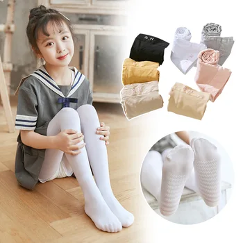 Нови детски чорапи за танци, Чорапогащи за момичета със защита от търкалянето, Бели чорапи, Студентски Гамаши, Тънки Пролетни