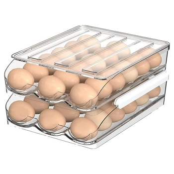 Багажник За яйца в Хладилник с Голям Капацитет - 36 Кутии За Яйца с Хрупкава Коричка За Хладилник, Контейнер За Съхранение на Яйца, Органайзер CNIM Hot