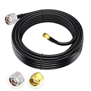 Eightwood N Тип Мъжки удължителен кабел Коаксиален RP-SMA Plug до LMR240 10 Фута 305 см за Антена Яги WiFi Антена Въздушен път